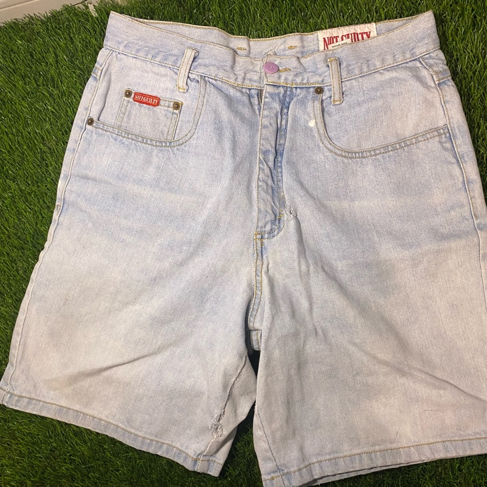 light wash jean shorts